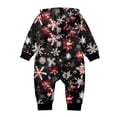 thumbnail image 5 of Bjutir Matching Family Christmas Pajamas Jumpsuits Snowflake Print Hooded Zipper Long Sleeve Warm Fall Winter Holiday Sleepwear Black, 5 of 6