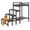 Black, variant on 4-Step Stainless Steel Pet Ramp with Non-Slip Pads, 22" High Dog & Cat Window Perch, Durable Elevated Bed for Small to Medium Breeds, Black/Brown, Ideal for Home Decor & Pet Comfort