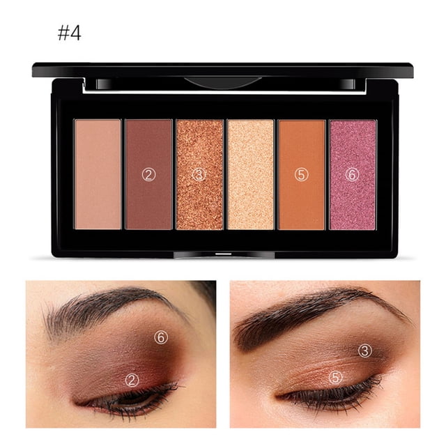 STAGENIUS 6 Colors Eyeshadow Palette High Pigmented Glitter Matte Eyes Shadow Portable Pocket Design #4