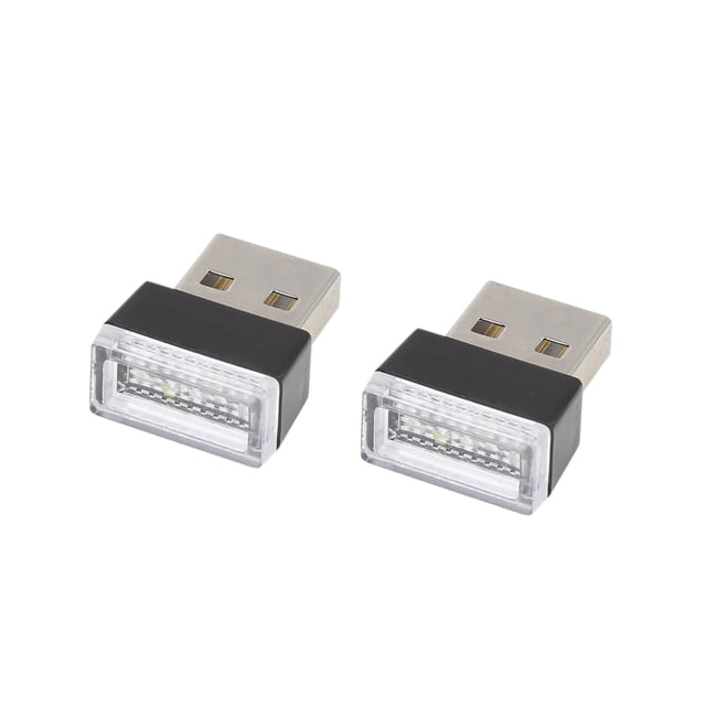 2uds Interior Flexible USB LED Luz Atmósfera Ambiente Lámpara para Coche Blanco Unique Bargains Luz LED USB