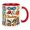 Red, variant on OADUKQ Rock Climbing Mug, 11oz Ceramic Cup with Imitation Rock Climbing, Rock Climbers and Bouldering Enthusiasts, White