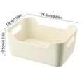 thumbnail image 3 of Multi-Size Plastic Storage Box | Kitchen & Pantry Organization Container | Snack & Utensil Organizer with Handles | Beige Home Storage Bin, 3 of 6