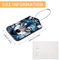 thumbnail image 5 of Wolf Square PU Leather 2 Pack Travel Tag - Bag Tag - Suitcase Tag with Privacy Cover and Stainless Steel Ring - Suitable for Travel, Backpack, and Handbag, 5 of 7
