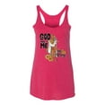 thumbnail image 2 of Wild Bobby God Made Me This Way Cross with Sunflowers Inspirational/Christian Women Tri-Blend Racerback Tank Top, Shocking Pink, Medium, 2 of 6