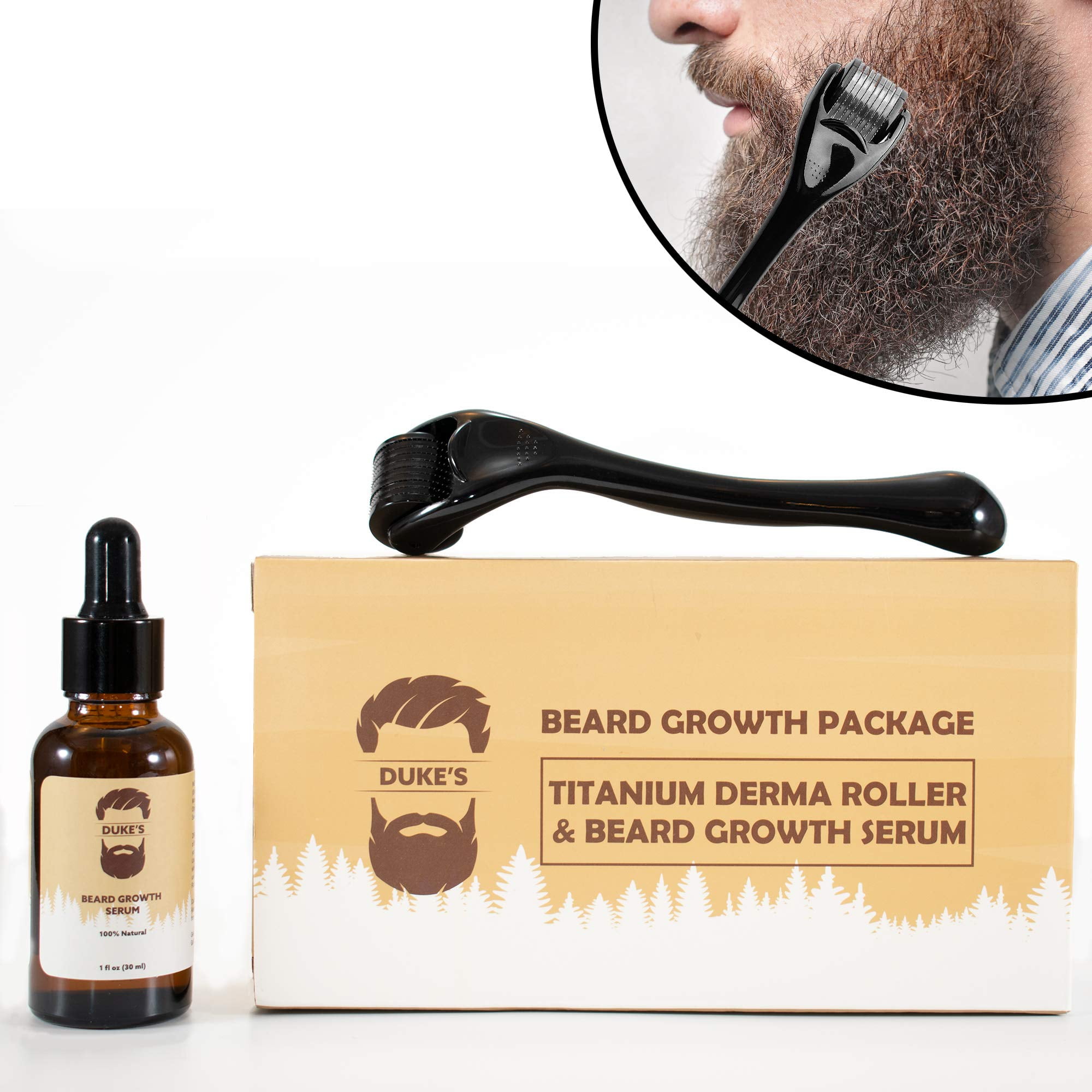 Duke's Beard Derma Roller for Beard Growth + Beard Growth Serum