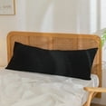 thumbnail image 5 of BESTOUCH 100% Washed Cotton Full Body Pillowcase Linen Feel Soft Breathable 1Pcs with Envelope Closure Solid Deep Black 20x54 Inches, 5 of 6