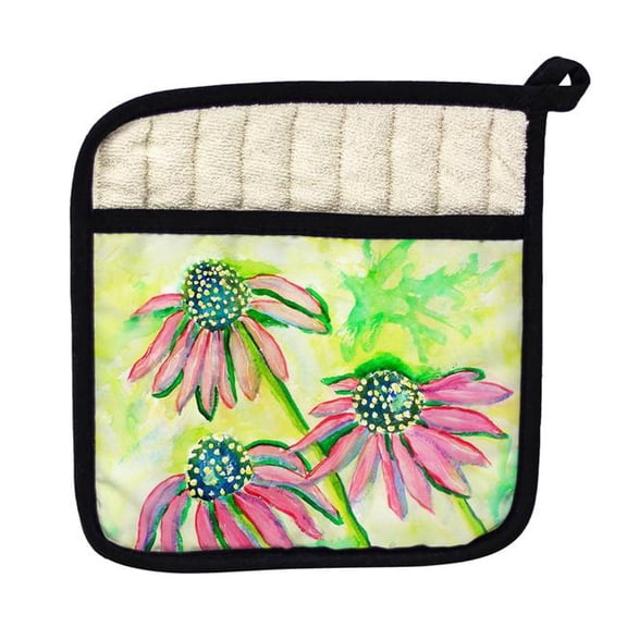Betsy Drake PT195 Cone Flowers Pot Holder