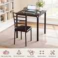 thumbnail image 4 of 3 Pcs Dining Table Set for 2 Square Kitchen Table with 2 Upholstered Chairs Compact Dinette Set for Small Space Apartment and Breakfast Nook, 4 of 9