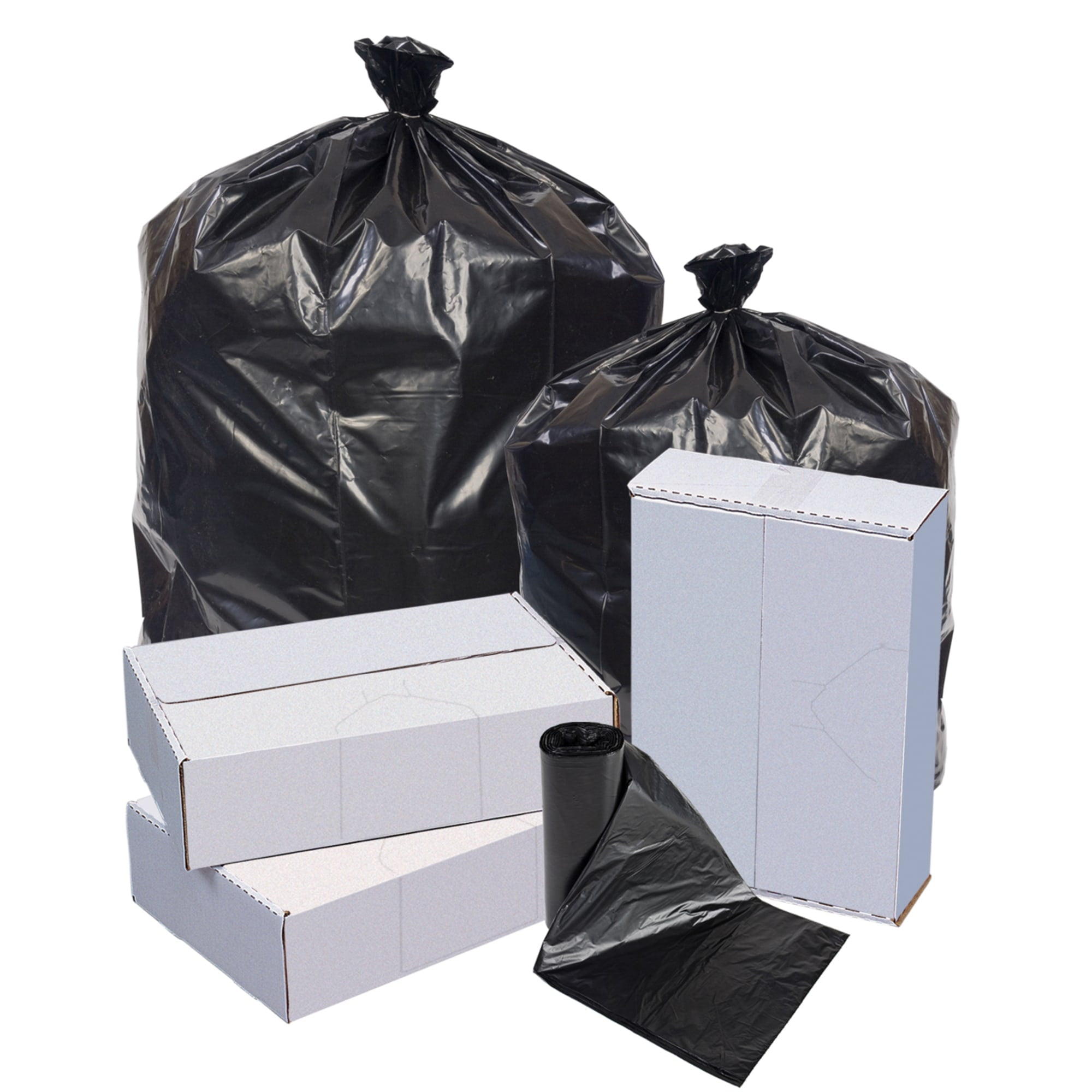 Highmark™ Linear Low Density Can Liners, 0.6-mil, 10 Gallons, 24' x 23', Black, Box Of 500