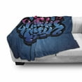 thumbnail image 3 of Fitness Soft Flannel Fleece Throw Blanket, No Pain No Gain Words Graffiti Style Typography Gym Training, Cozy Plush for Indoor and Outdoor Use, 50" x 70", Blue Pink Pale Blue, by Ambesonne, 3 of 6
