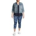 thumbnail image 3 of Terra & Sky Women’s Plus Size Printed Capri Leggings, 2-Pack, Regular and Petite, 3 of 5