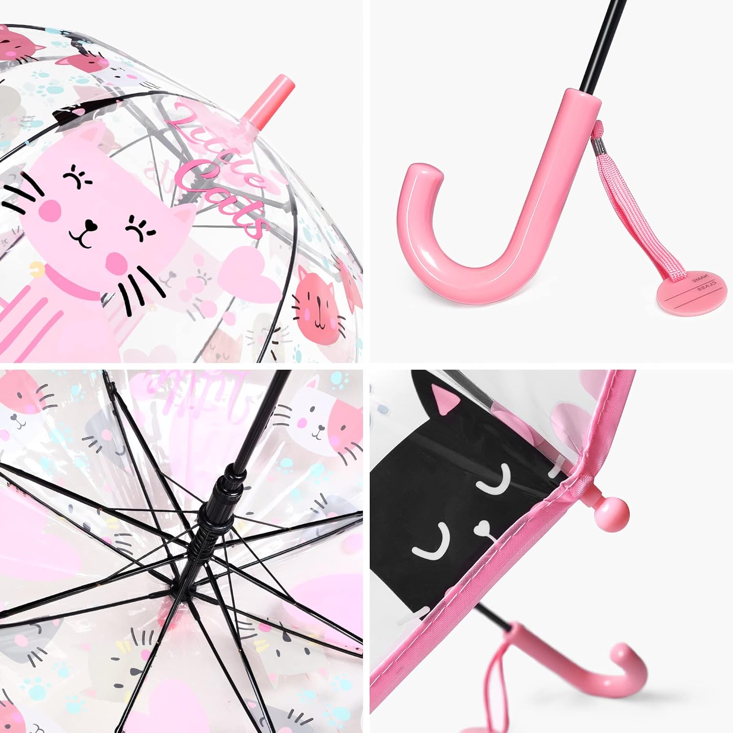 MGH 2 PCS Kids Clear Umbrellas for Rain Dome Bubble Umbrella Windproof for Toddler Boys Girls