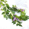 thumbnail image 6 of Morttic 1pc Artificial Flowers Silk Wisteria Garland Vine Rattan Hanging for Home Garden Outdoor Ceremony Wedding Arch Floral Decor, Pink, 6 of 11