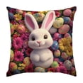 thumbnail image 2 of EGNMCR Easter Egg Floral Background Rabbits Pillowcase Polyester Sofa Decorative Cushion Cover Holiday Decorative Pillowcase Polyester Pillowcase, 2 of 6
