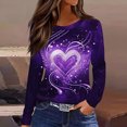 thumbnail image 2 of CAIXIA Long Sleeve Shirts For Women Valentine's Day Graphic Pullover for Women Long Sleeve Heart Print Casual T-Shirt Top Comfortable Fit, 2 of 5
