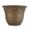 thumbnail image 3 of HC Companies Sierra 10 Inch Resin Flower Garden Planter Pot, Celtic Bronze, 3 of 10