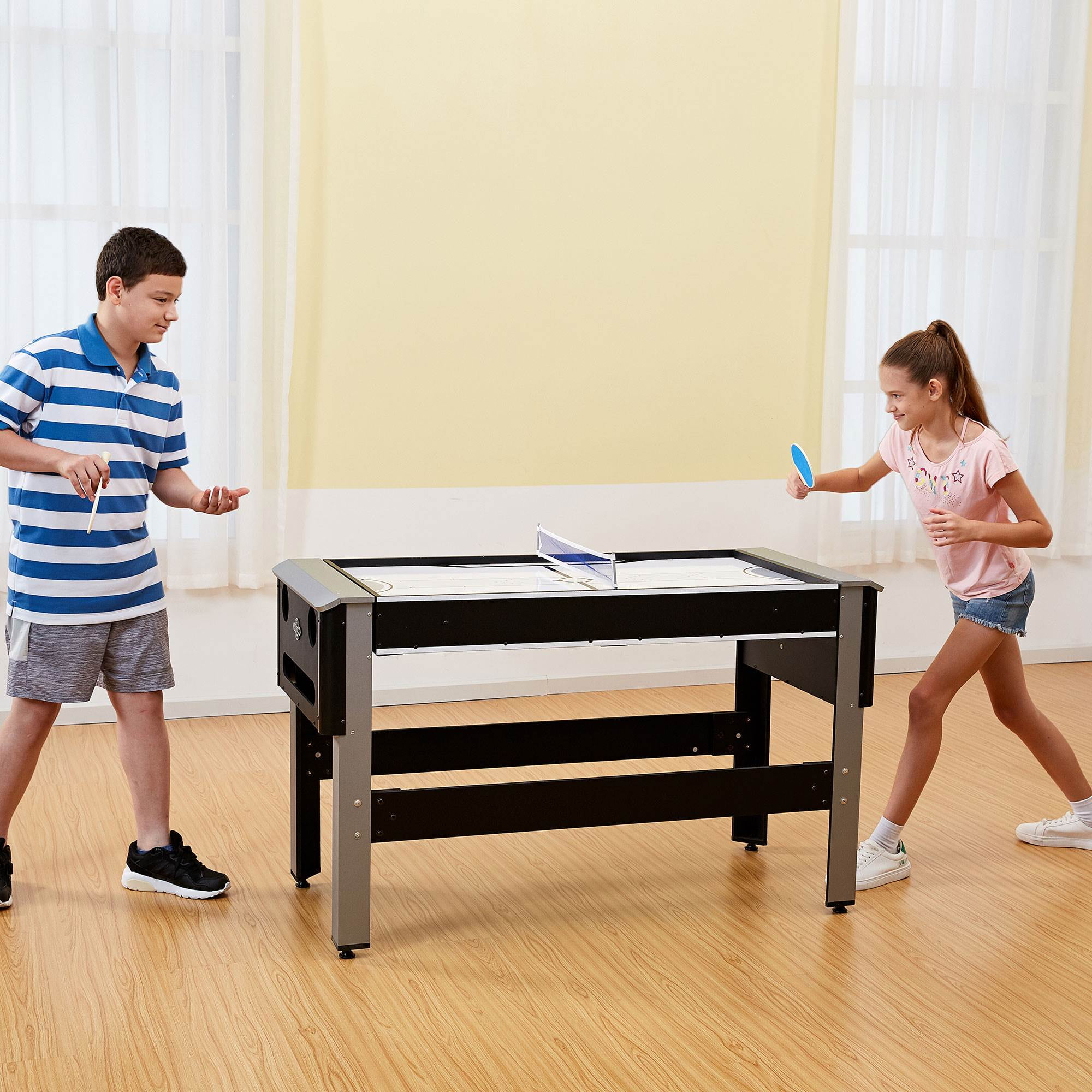 LANCASTER · GAMING COMPANY Official Size Indoor Folding Table Tennis Ping  Pong Game Table (4-Piece) TT415Y19017 - The Home Depot