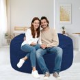 thumbnail image 4 of Avocahom 4FT Bean Bag Chair with Soft Velvet Cover，High Rebound Memory Foam Filled Bean Bag Chair for Adult，Removable and Machine Washable Cover,Giant BeanBag for Living Room Bedroom,Navy, 4 of 5