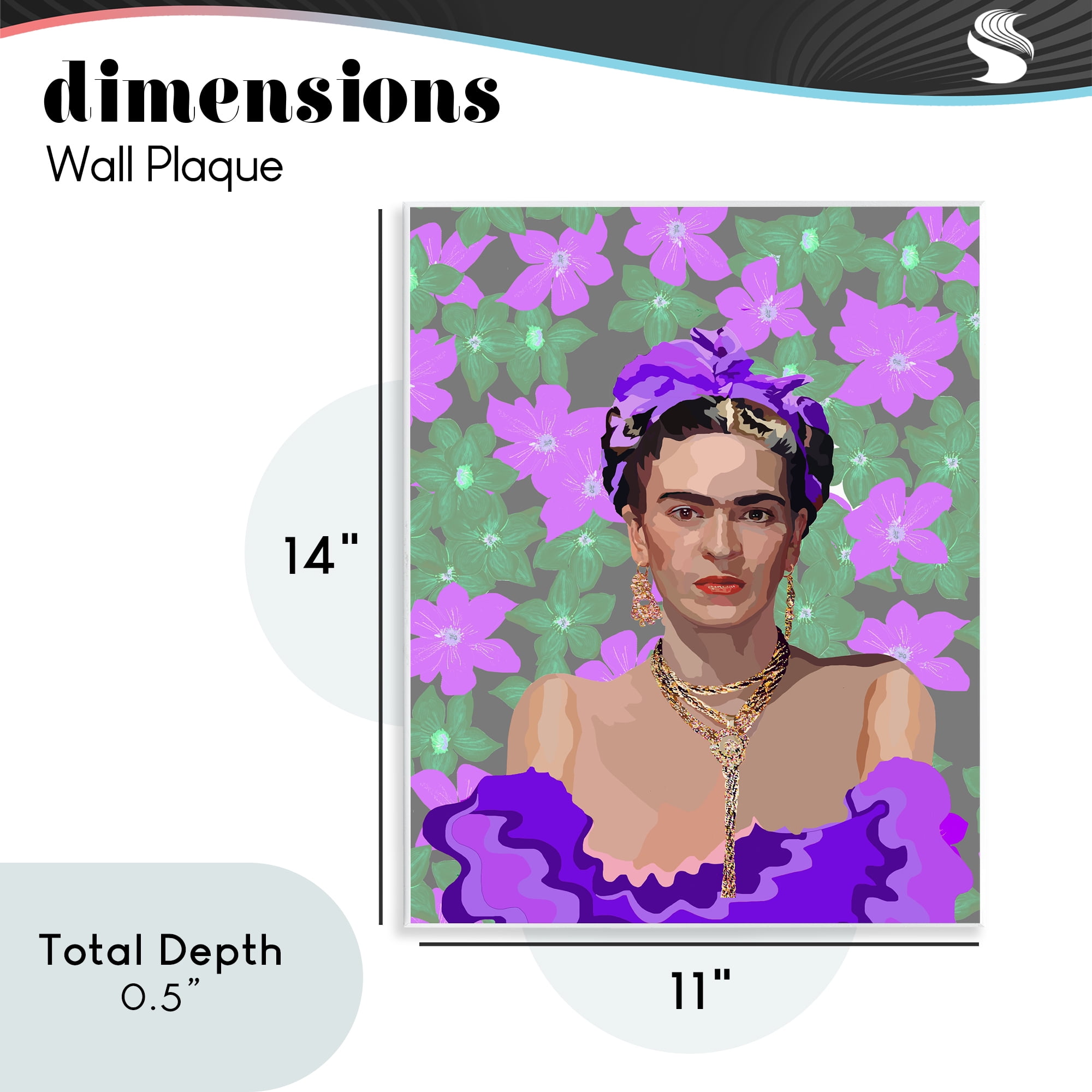 Floral Reverie Frida Wall Plaque Art, design by Lynnda Rakos