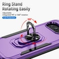 thumbnail image 3 of for Google Pixel 9A Case, Slim Fit Military Grade Drop Tested Dual Layer Shockproof Case with 360 Ring Holder Kickstand Protective Rugged Car Magnetic Non-Slip Phone Case,Purple+Black, 3 of 10
