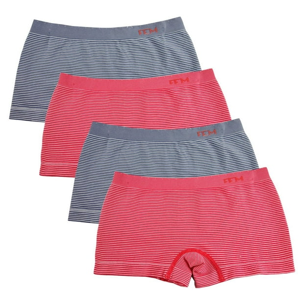 FEM Girl Seamless Girl Panties Boy Shorts - 4 Pack 