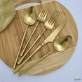 thumbnail image 2 of Elyon Tableware 20-Piece Noelle Matte Gold Flatware Set, Stainless Steel, Service for 4, 2 of 7