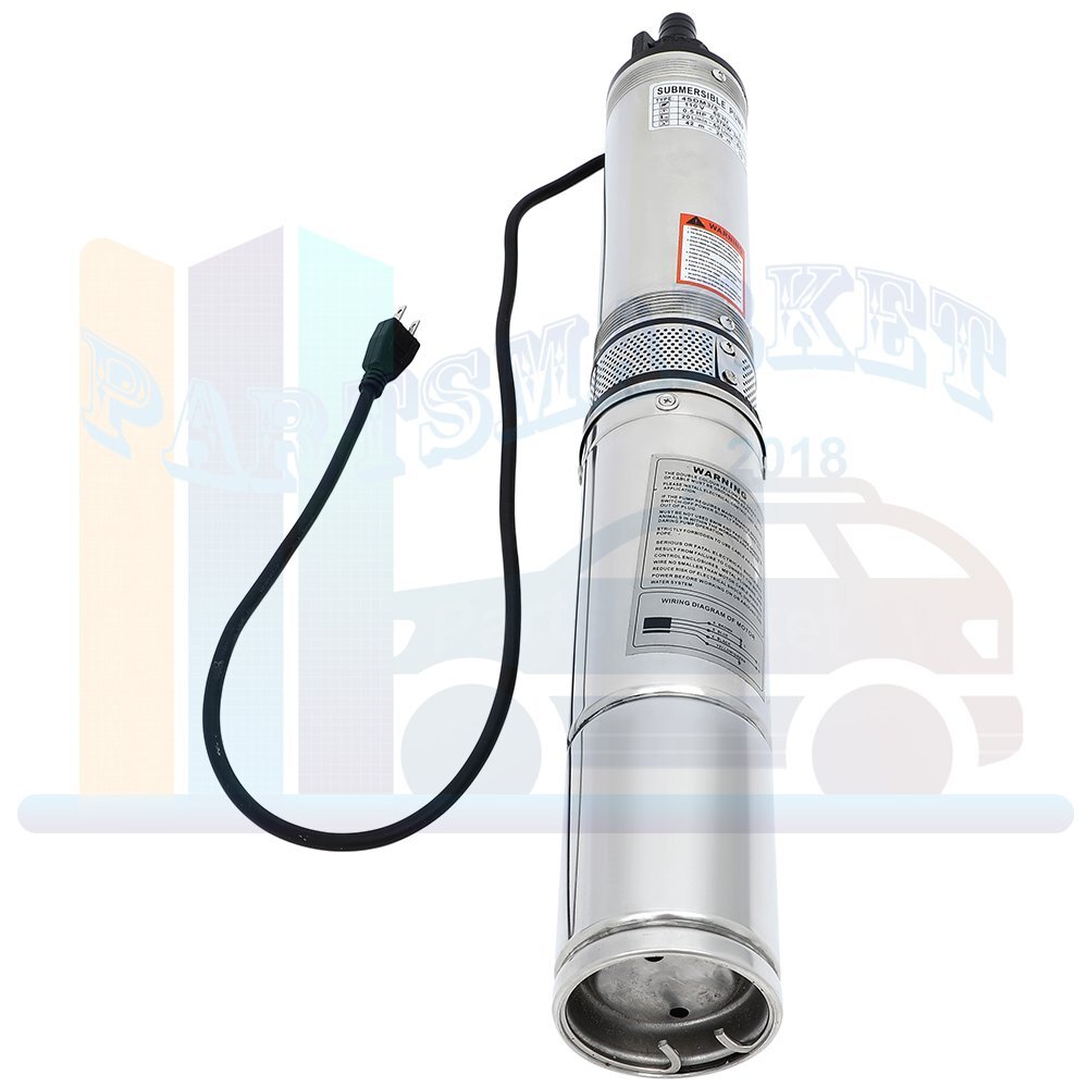 1/2HP Deep Well Water Pump Submersible Stainless Steel 164FT 25GPM 110V New