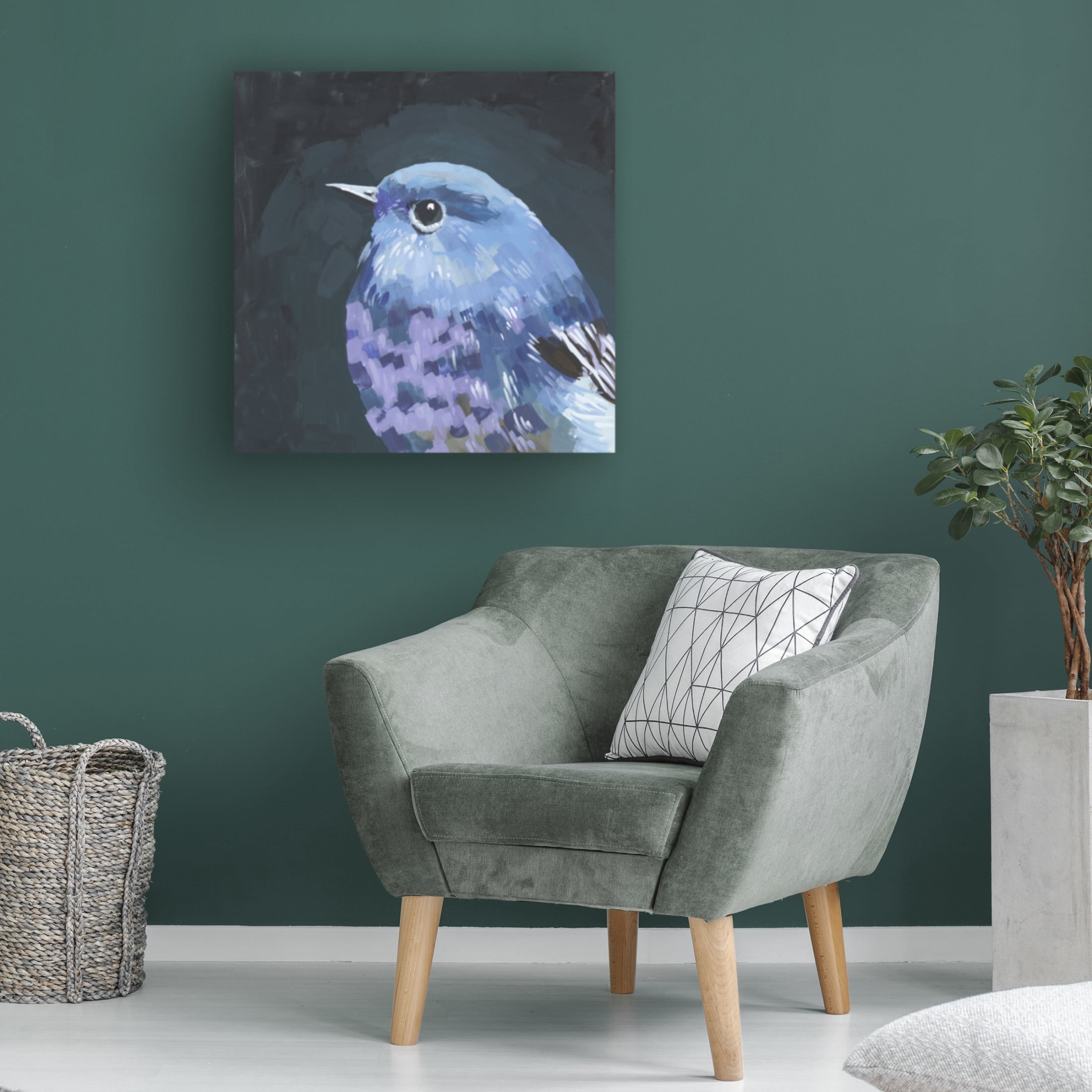 Canvas Wall Art - Melissa Wang 'Vivid Bird I' Wall Art for Living Room, Bedroom, or Office Décor by Trademark Fine Art - 35 x 35 Inches