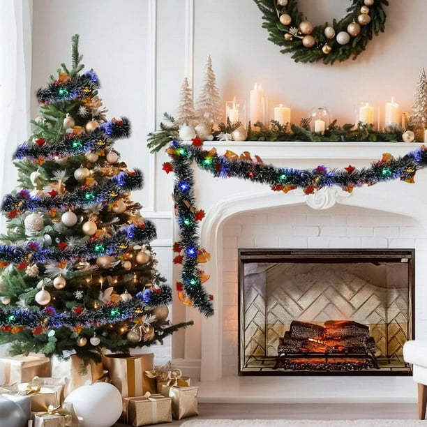 Cinta de Flores para Colgar En El Árbol de Navidad, Tiras de 3 Metros, Ideal para Decorar Ventanas y Árboles de Navidad.