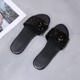 thumbnail image 5 of Mepaouo Women's Rhinestone Flat Sandals Round Open Toe Sequin Band Slide Summer Dressy Shoe Size 8, 5 of 5
