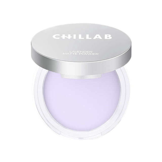 Chillab Polvo Compacto Mate de Lavanda, Control de Brillo 12h, Sin Residuos Blancos, Larga Duración, Acabado Natural, Ideal para Todo Tipo de Piel
