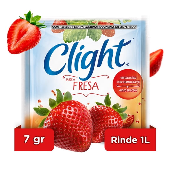 Polvo para preparar bebida Clight sabor a fresa 7 g