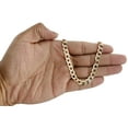 thumbnail image 2 of 10k Yellow Gold Diamond Cut Pave Flat Cuban Chain 7.75 mm Necklace 24 Inch, 2 of 5