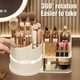 thumbnail image 3 of Caja de almacenamiento de cosméticos giratoria de 360 grados, organizador de maquillaje con portabrochas, cajón transparente, diseño vertical grande., 3 of 8