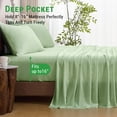 thumbnail image 4 of Gogreen 4PC Bamboo Full Sheet Set, Deep Pocket Fit 16", Breathable Super Soft Luxury Hotel Style Home Decor Full Size Sheet Set, Gift for Women, Men - 2 Pillowcases, 1 Flat Sheet, 1 Fitted Sheet, 4 of 9