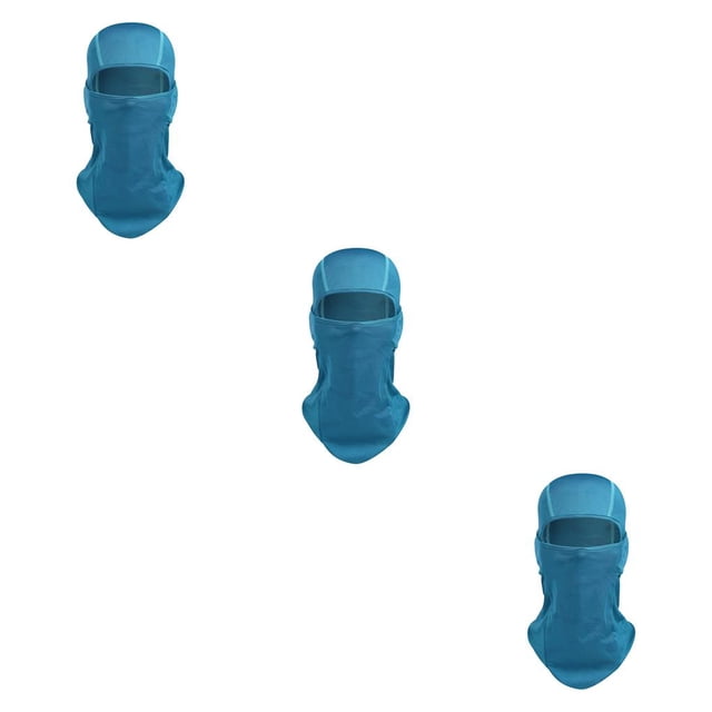 Ruiboury Outdoor Riding Hooded Headgear Drying Elastic Headscarf Multifunction Breathable Dust Mask Face Cover lake blue 3Set