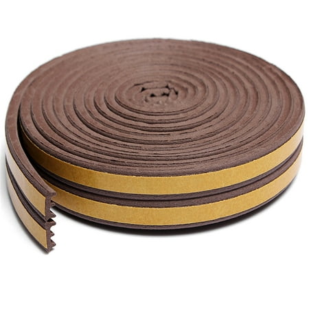 Outgeek 16.40Ft Weather Stripping E Shaped Self Adhesive Weatherstrip Door Bottom Seal Strip Door Draft Stopper for Window Cabinet Desk Home Furniture
