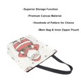 thumbnail image 3 of FORMRS Womens Canvas Tote Bag with Zipper Inner Pocket Shoulder Handbag, Beige Christmas Santa, 3 of 7