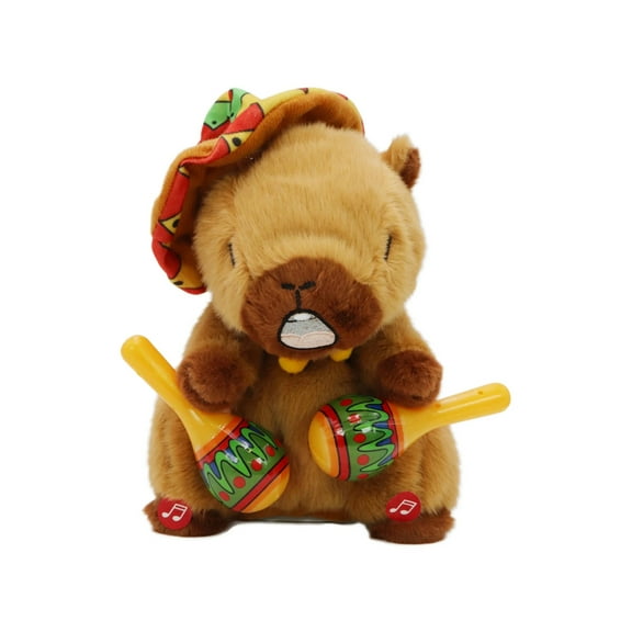 Interactive Dancing and Talking Plush  Capybara Toys with Recording and Singing Rock Music, Best Educational Birthday Present for Kids