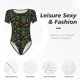 thumbnail image 4 of Balery Pineapples Body de cuello redondo de manga corta para mujer Tops de manga corta Tops básicos-Small, 4 of 7