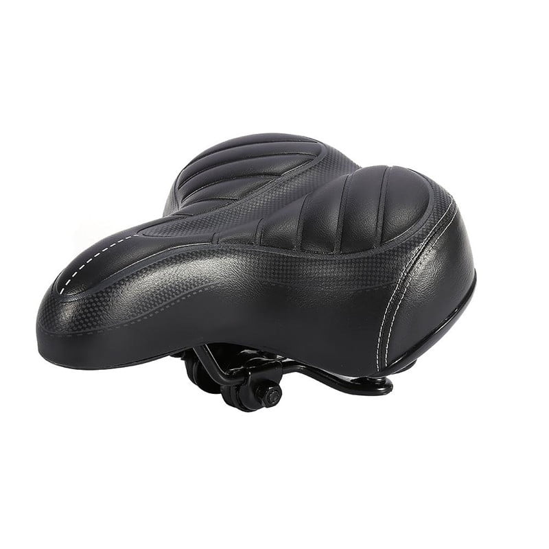 Qiilu Bike Bicycle Saddle Seat Cushion Outdoor Wide Big Bum Sprung Bike Bicycle Gel Cushion Artificial Leather Bike Seat Comfort Saddle Seat