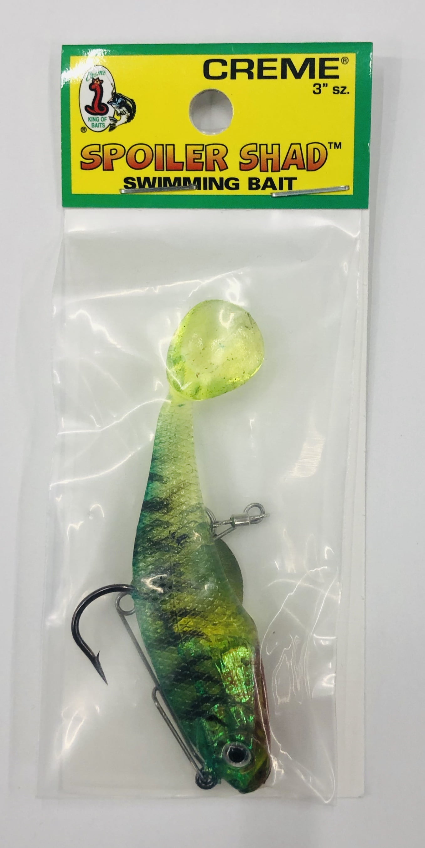 Creme 3" Spoiler Spin Shad Swim Bait Lure, Firetiger