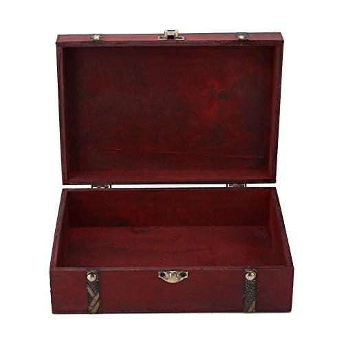 Vintage Keepsake Box,Hand-Made Treasure Decorative Box Old-Fashioned Antique Decoration Displays Crafts Wooden Photo Storage Box for Home,Office