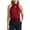 Red, variant on Deago Women's Elegant Twist Front Halter Sleeveless Satin Tank Tops Keyhole Back Summer Blouses Shirt