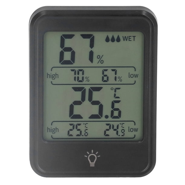 Termómetro higrómetro digital profesional electrónico para medir la temperatura y la humedad, con pantalla LCD para uso en interiores y exteriores.
