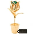 thumbnail image 4 of 24K Gold Plated Tulip with Orange Crystal, 4 of 6