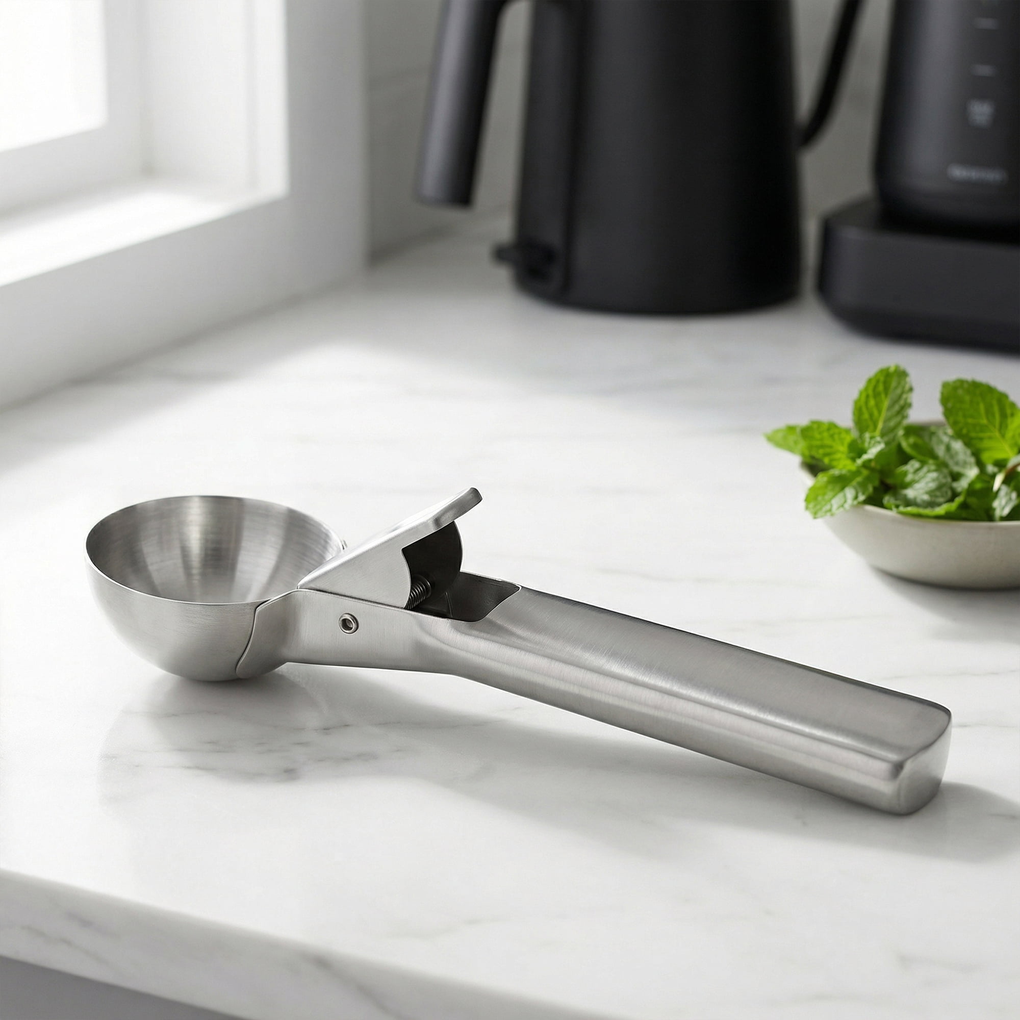 Unique Bargains Stainless Steel Ice Cream Scoop with Durable Handle Silver1 7.2in
