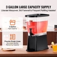 thumbnail image 2 of KFFKFF Refreshment Server, 3-Gallon Party Beverage Holder, Plastic Liquid Container with Base, Faucet and Cover, Ideal for Iced Tea, Lemonade, Juice, Water, 2 of 9