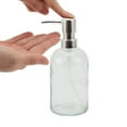 thumbnail image 3 of Unique Bargains 1 Pc Classic Cylindrical Soap Pump Dispenser for Hotel 400ml Clear Silver Tone, 3 of 6
