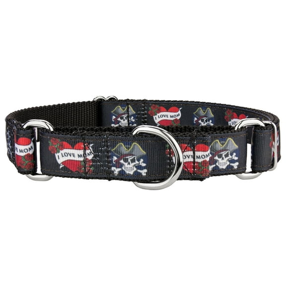 Country Brook Petz® I Love Mom Ribbon Martingale Dog Collar, Small